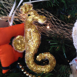 Shimmering Gold Seahorse - Christmas Ornaments