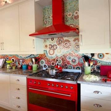 Colourful kitchen splashback