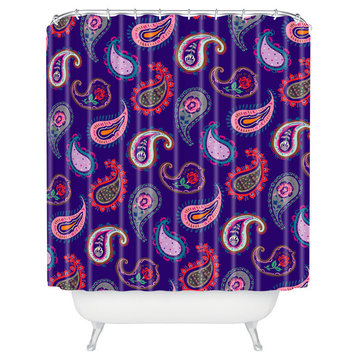 Deny Designs Pimlada Phuapradit Purple Paisleys Shower Curtain