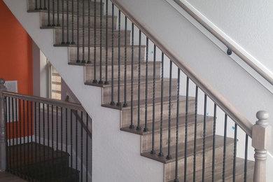 This is an example of a traditional staircase in Houston.