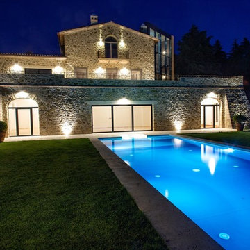 Casale la Rocca - Piscina, pavimenti e bagni in travertino Becagli Bocciardato