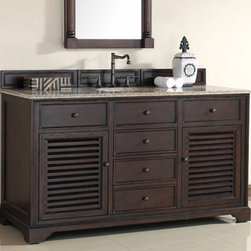 60 inch Cottage Single Bathroom Vanity Sable Finish - Bathroom Vanities And Sink Consoles