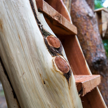 Split Cedar Ladder - Rustic Grape Arbor and Viewing Platform