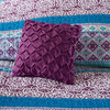 Intelligent Design Joni Reversible Quilt Set With Throw Pillows, Purple