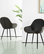 Mid-Century Modern Vintage Navy Blue Leatherette Dining Armchair, Set of 2