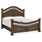 Magnussen - Magnussen Durango Panel Bed in Willadeene Brown, California King - Traditional by nature, the handsome Durango bedroom collection imparts fresh allure to a classically inspired design aesthetic. Rooted in old world styling, these timeless silhouettes feature intricate carvings, fluted pilasters and ornate scrollwork insets. Antique Brass hardware gives the room a warm metallic element while providing the perfect complement to Durango's gorgeous Willadeene Brown finish. If you're an admirer of traditional styling, this statement bed and coordinating storage pieces are a must-have.
