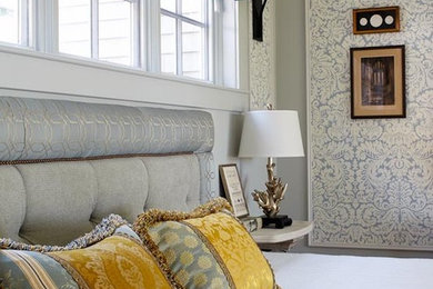 Example of an eclectic bedroom design in Boston