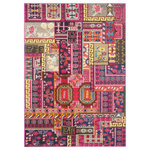 Safavieh - Safavieh Monaco Collection MNC212 Rug, Pink/Multi, 4' X 5'7" - Free-spirited and vibrantly colored, the Safavieh Monaco Collection imparts boho-chic flair on fanciful motifs and classic rug designs. Contemporary decor preferences are indulged in the trendsetting styling and addictive look of Monaco. Power-loomed using soft, durable synthetic yarns creating an erased-weave patina that adds distinctive character to room decor.