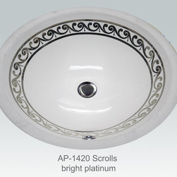Hand Painted Undermounts by Atlantis Porcelain - Bathroom Sinks