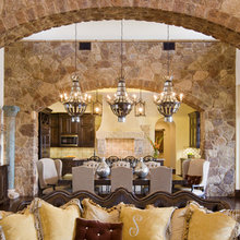 tuscan stone arch to fam rm