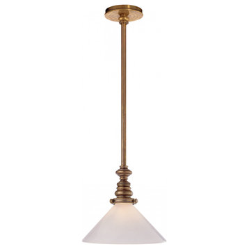 Boston Pendant, 1-Light, Hand-Rubbed Antique Brass, Over All Height 47"
