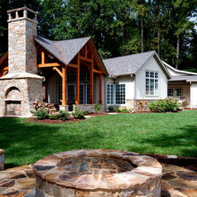 Farmhouse Exterior with Rock