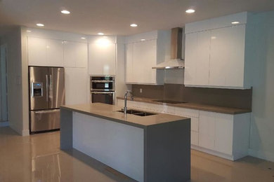Minimalist kitchen photo in Miami