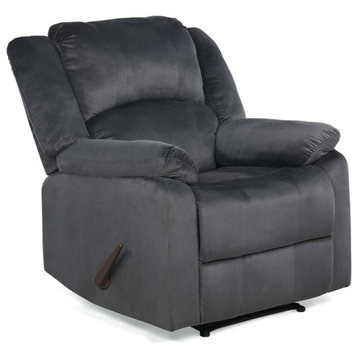 Relax A Lounger Phillip Recliner in Dark Gray Fabric Upholstery