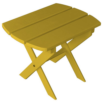 Pine Folding End Table, Canary Yellow