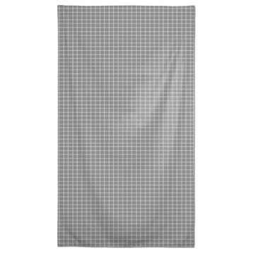 Gray Grid 58 x 102 Outdoor Tablecloth