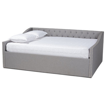 Haylie Light Grey Fabric Upholstered Full Size Daybed