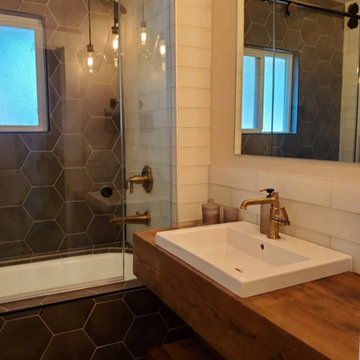 Transitional - Whimsical bathroom remodel