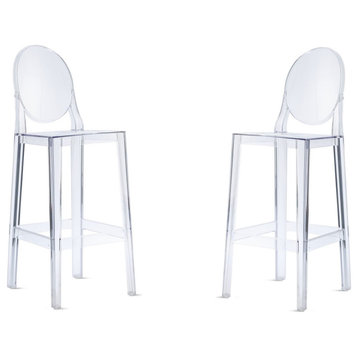 Ghost stool Clear, Set of 2