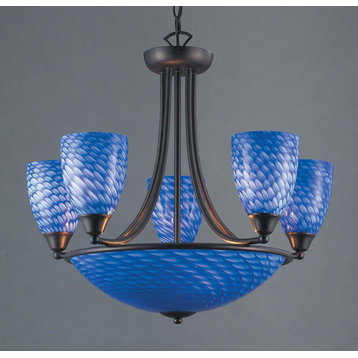 ELK LIGHTING 419-5+3S-Dr Arco Baleno Collection Sapphire Blue