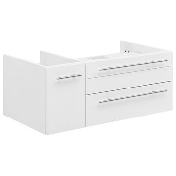 Fresca Lucera 36" Wall Hung Solid Wood Bathroom Cabinet - Right in White