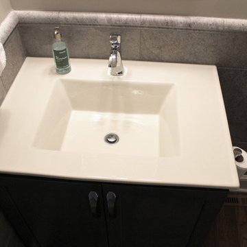 Powder Room with Fieldstone Gray Vanity ~ Columbus, OH