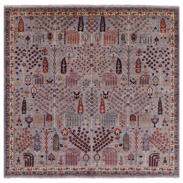 6' Square Persian Ziegler Hand-Knotted Rug - Q18703