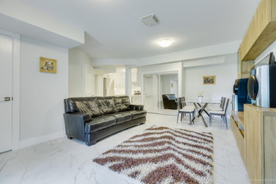 Example of a trendy living room design in Vancouver