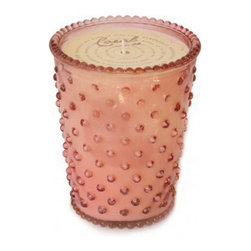 Simpatico Coral Hobnail Glass Candle - Candles