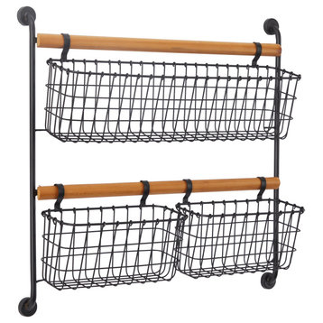 Modern Black Metal Magazine Rack Holder 561594