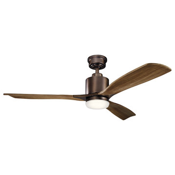 52" Ridley II Fan LED, Oil Brushed Bronze/Walnut Blades