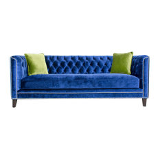 Tufted Velvet Sofas Houzz Pasargad Home Victoria Collecion Tufted Velvet Sofa Navy Sofas