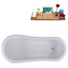 61" Streamline N484PNK-IN-PNK Soaking Clawfoot Tub and Tray With Internal Drain