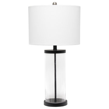 Elegant Designs Enclosed Glass Table Lamp, Black
