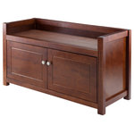 Winsome Furniture - Charleston Storage Hall Bench - This neat storage bench will perfectly accent an entry way. Two large doors open to reveal a large storage space. Finished in Walnut, this piece will fit easily in traditional or contemporary decors.