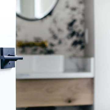 Black & White Modern Powder Bathroom