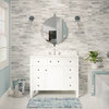 Hailey 42" Bathroom Vanity, White, Carrara Marble