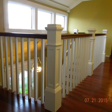 Brazilian Cherry Staircase with Wood Balusters Jersey Shore