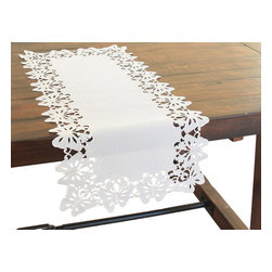 Xia Home Fashions - Primavera Embroidered Cutwork Spring Table Runner - Table Runners