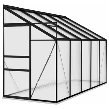 vidaXL Greenhouse Anthracite Aluminum 229.5 ft³ Conservatory Nursery House