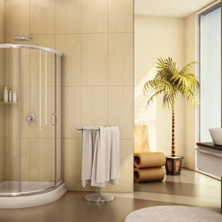 Fleurco Signature Capri Round 3 36"x 36" Frameless Curved Glass Sliding Doors FA - Bath Products