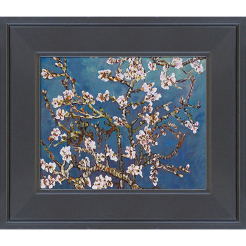 La Pastiche Branches of an Almond Tree in Blossom with Gallery Black, 12" x 14"
