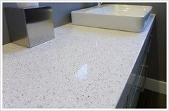 Make White Quartz with Epoxy  We made white quartz for a tenth of the cost  of real stone with Stone Coat Epoxy in just a couple mintues!. This simple  epoxy recipe