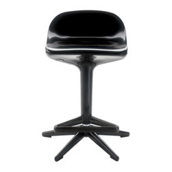 Kartell - Kartell Spoon Stool, Black - Bar Stools And Counter Stools