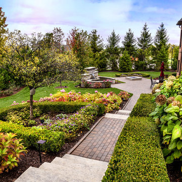 Backyard Estate with gazebo fireplace & water feature