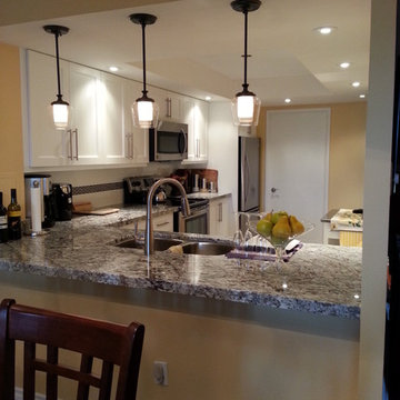 MDF Spray Painted White Kitchen