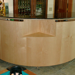 Oak and Marble Bar - Wine And Bar Cabinets