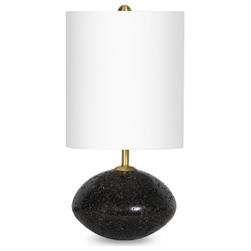 Nyx Travertine Mini Lamp, Black