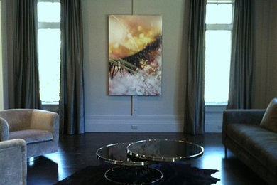 Trendy living room photo in New York