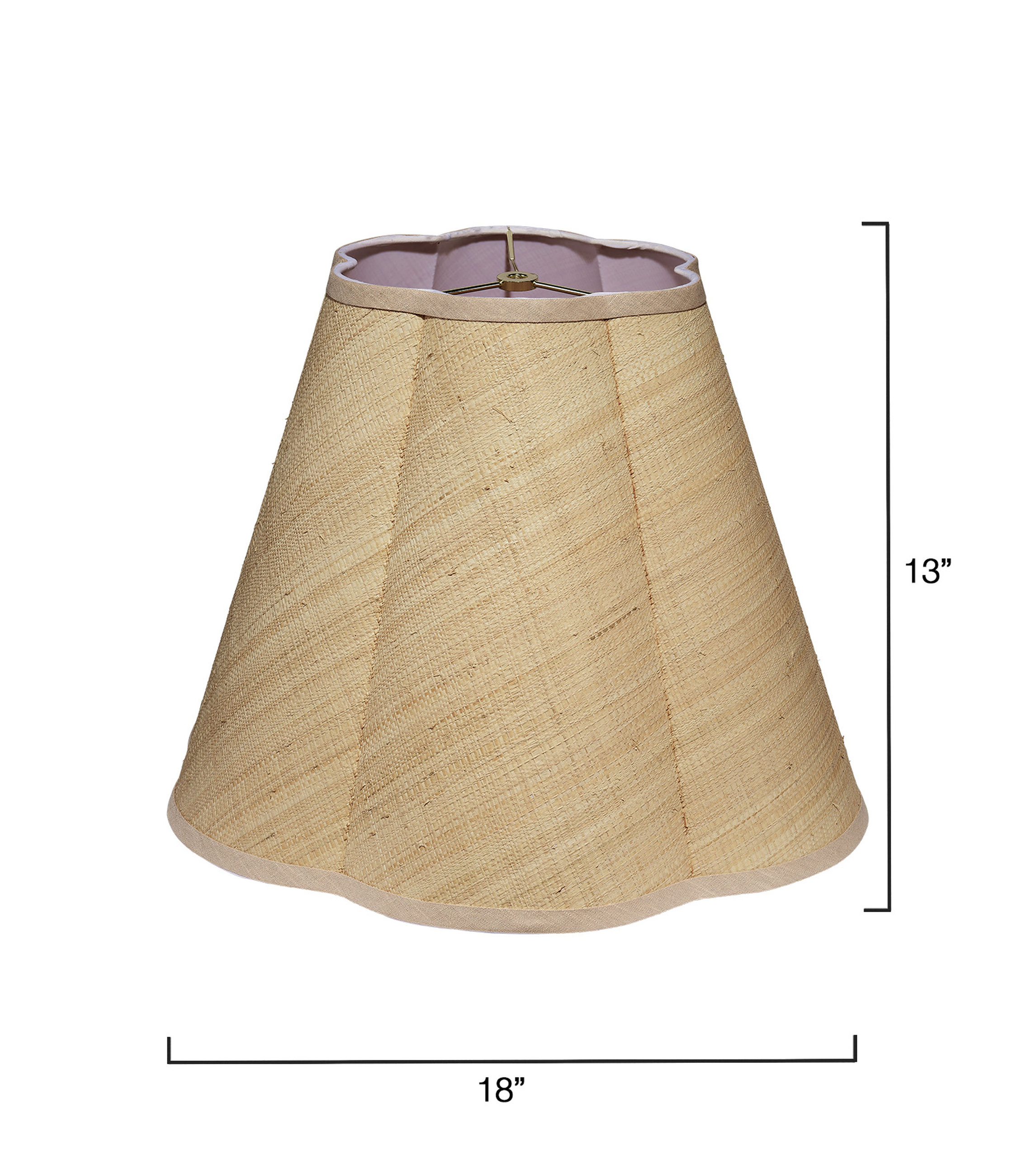 Scalloped Raffia Natural Lamp Shade, 18W x 18D x 13H - Tropical - Lamp ...